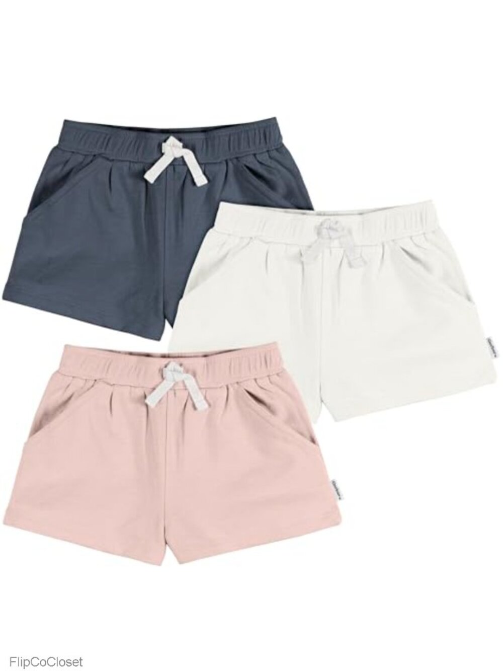 Baby Girls 3-Pack Knit Shorts Elastic Waist Casual Play Daycare